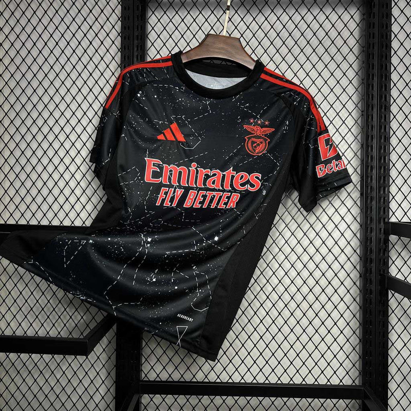 Camisa do Benfica 24/25 Preto, Uniforme Oficial, Nova Coleção