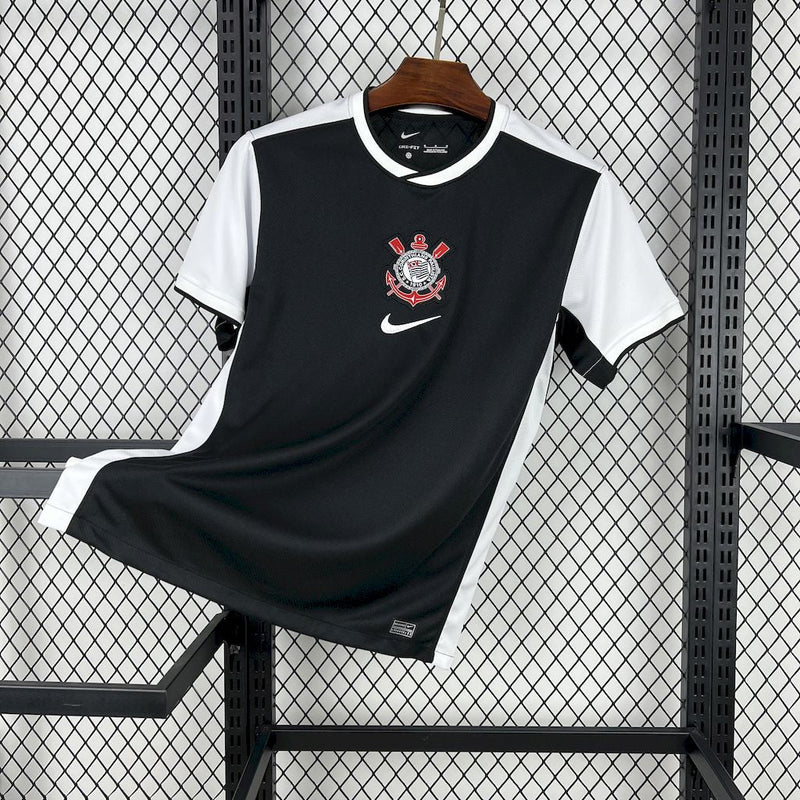 Camisa do Corinthians 25/26 Preto e Branco, Uniforme Oficial, Lançamento 2025