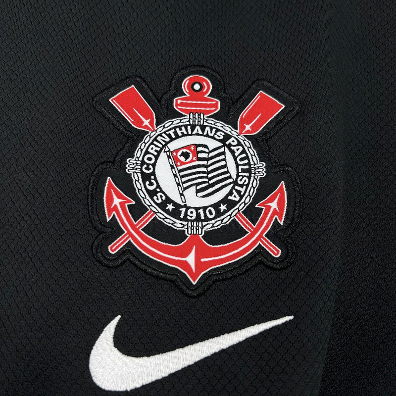 Camisa do Corinthians 25/26 Preto e Branco, Uniforme Oficial, Lançamento 2025