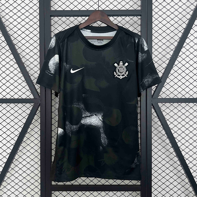 Camisa do Corinthians 25/26 Preto Treino, Uniforme Oficial, Lançamento 2025